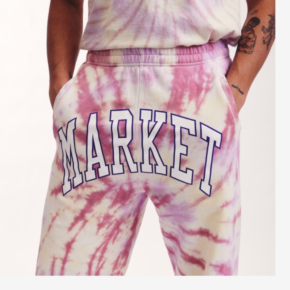 Market (Previously Chinatown Market) Boarder Arc Tie Dye Fleece Pants - NWT